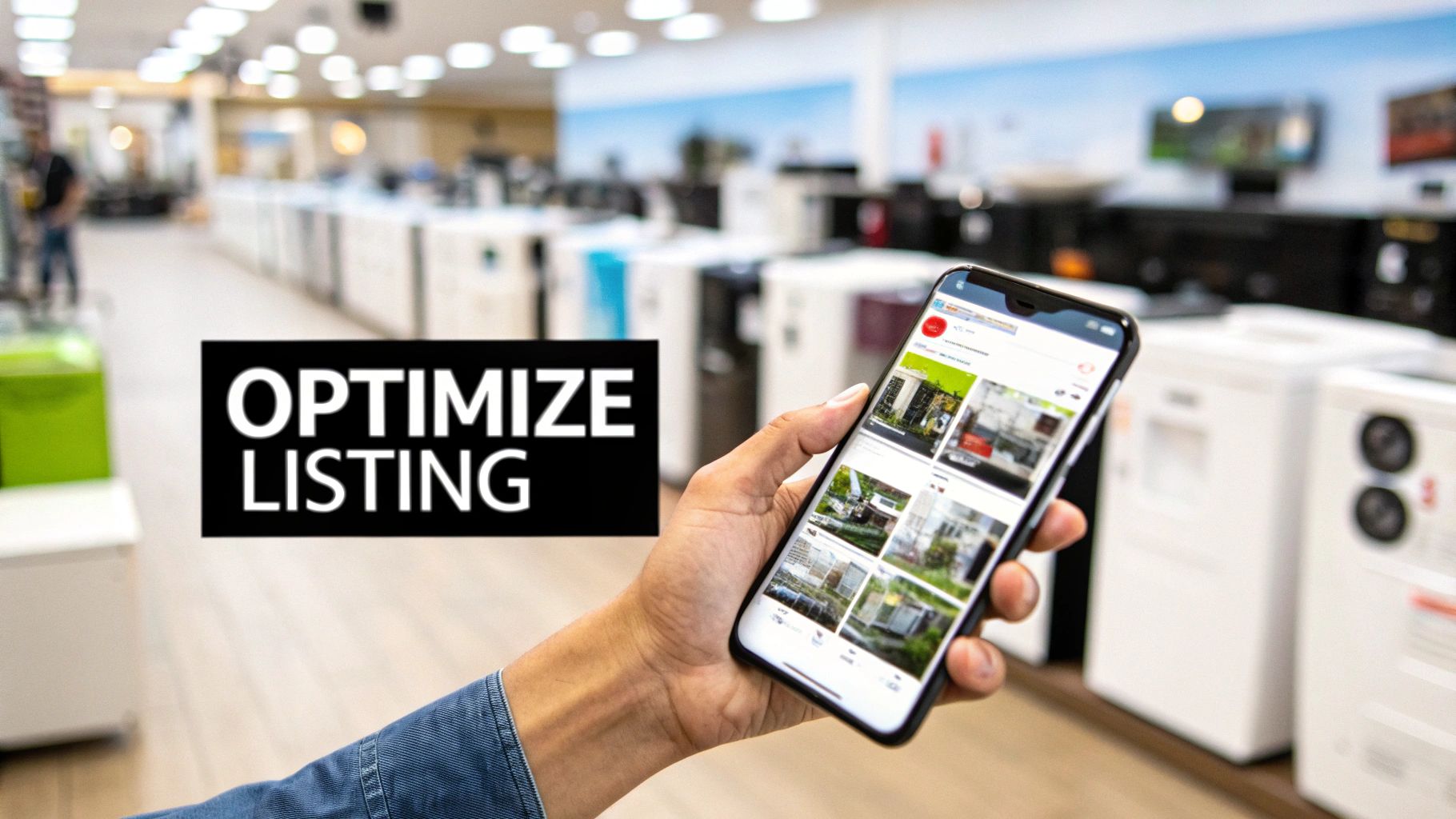 A close-up shot of a restaurant equipment supplier's showroom, with gleaming stainless steel combi ovens and commercial freezers.