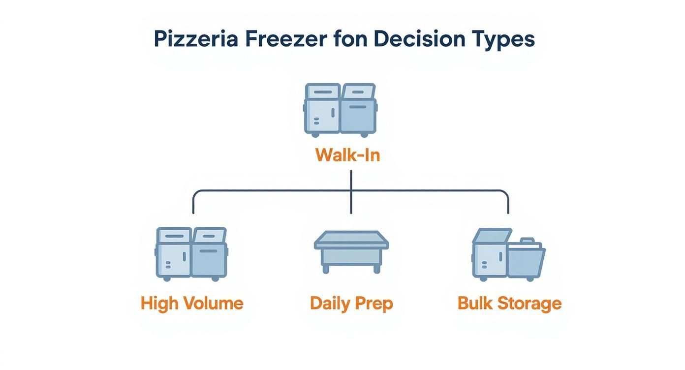 Infographic about commercial kitchen freezers
