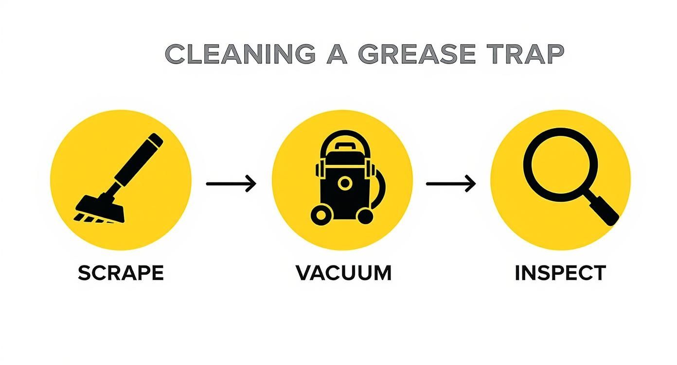Infographic about cleaning a grease trap