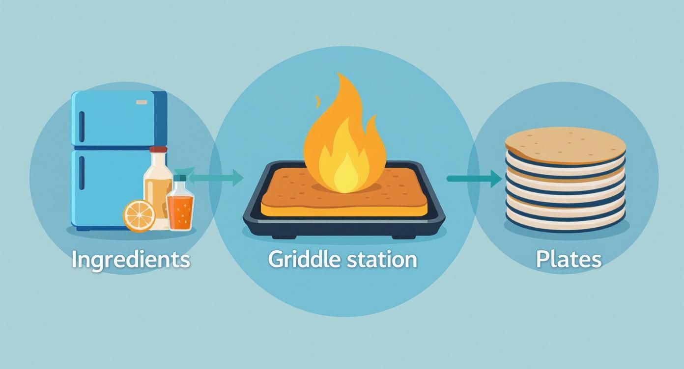 Infographic about restaurant kitchen layout design