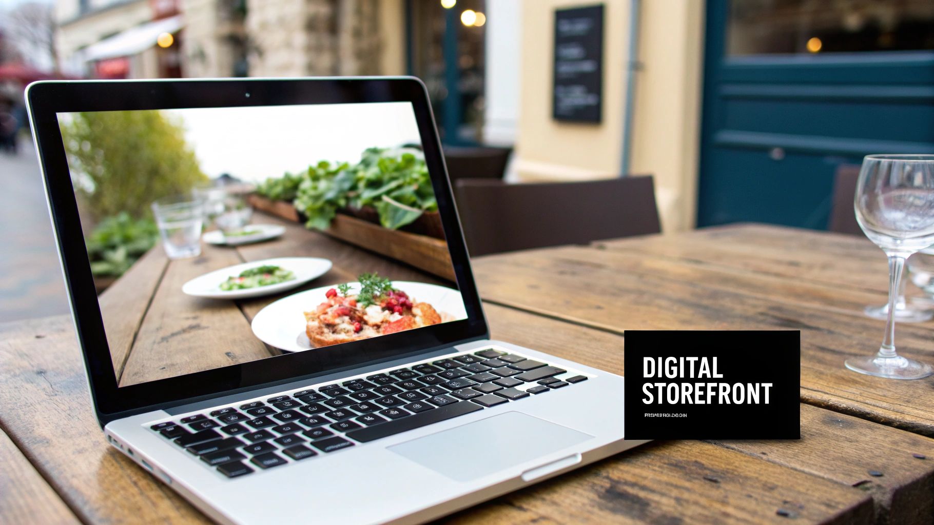 A sleek, mobile-friendly restaurant website displayed on a smartphone.
