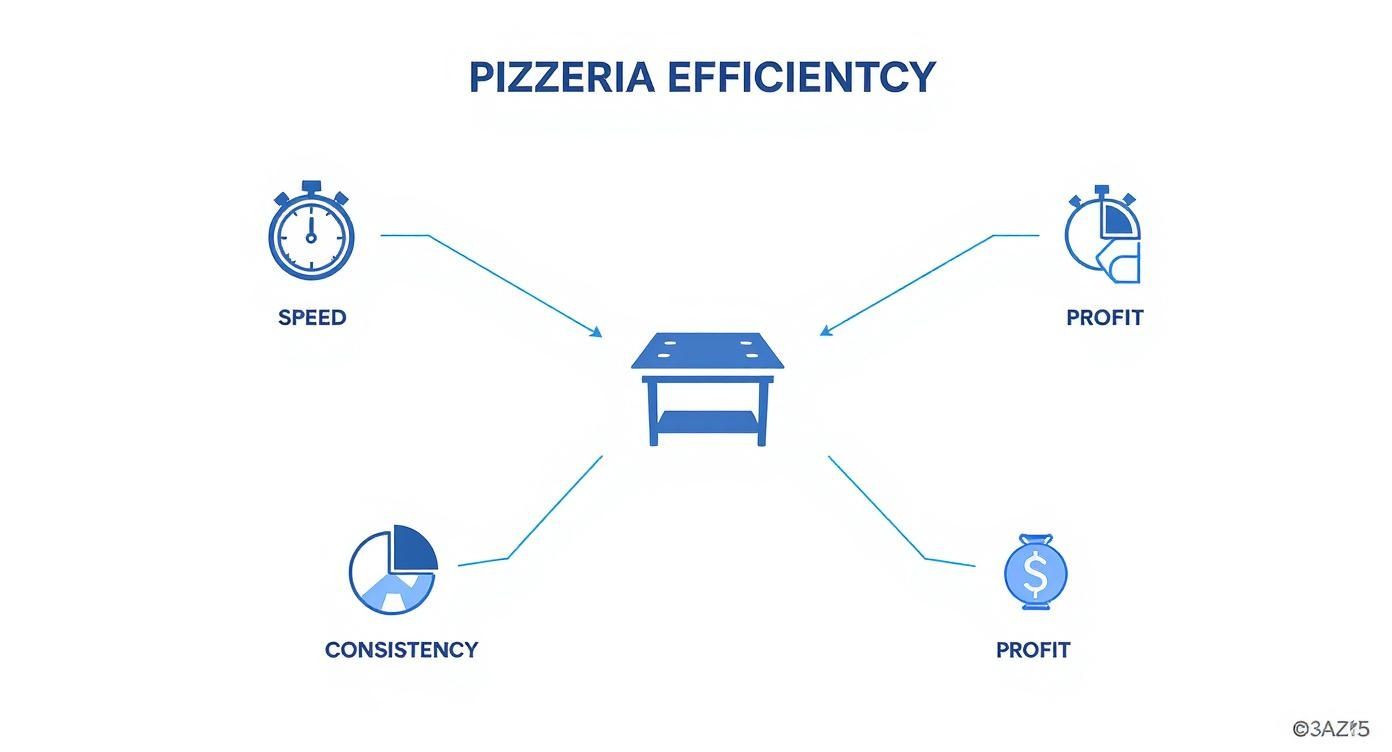 Infographic about commercial kitchen prep tables