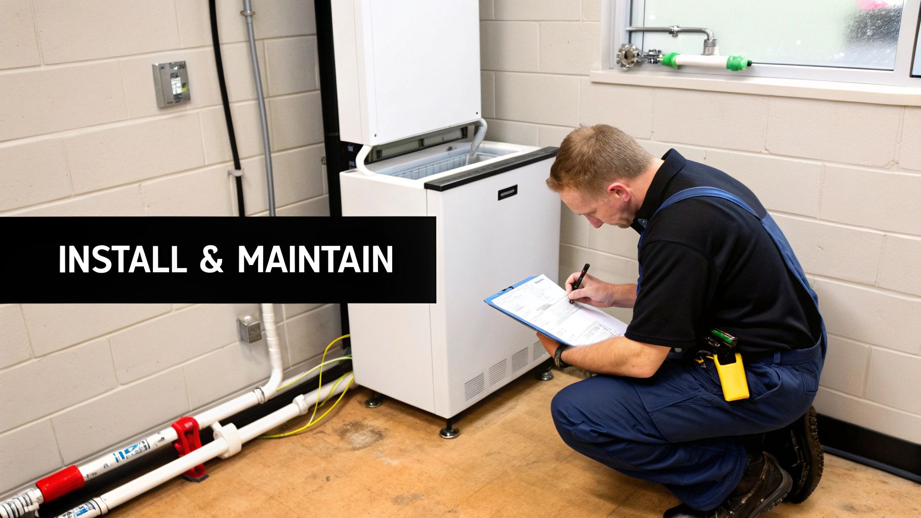 Site prep for ice machine installation