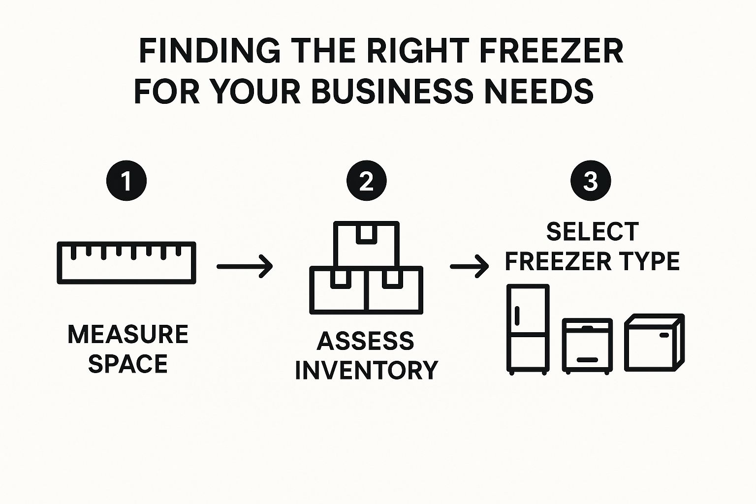 Infographic about used commercial freezers