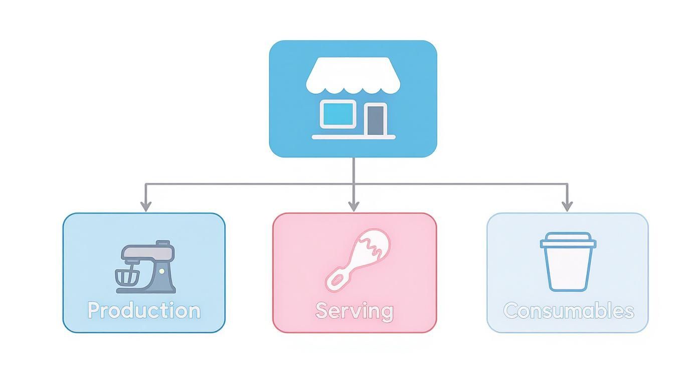 Infographic about ice cream shop supplies