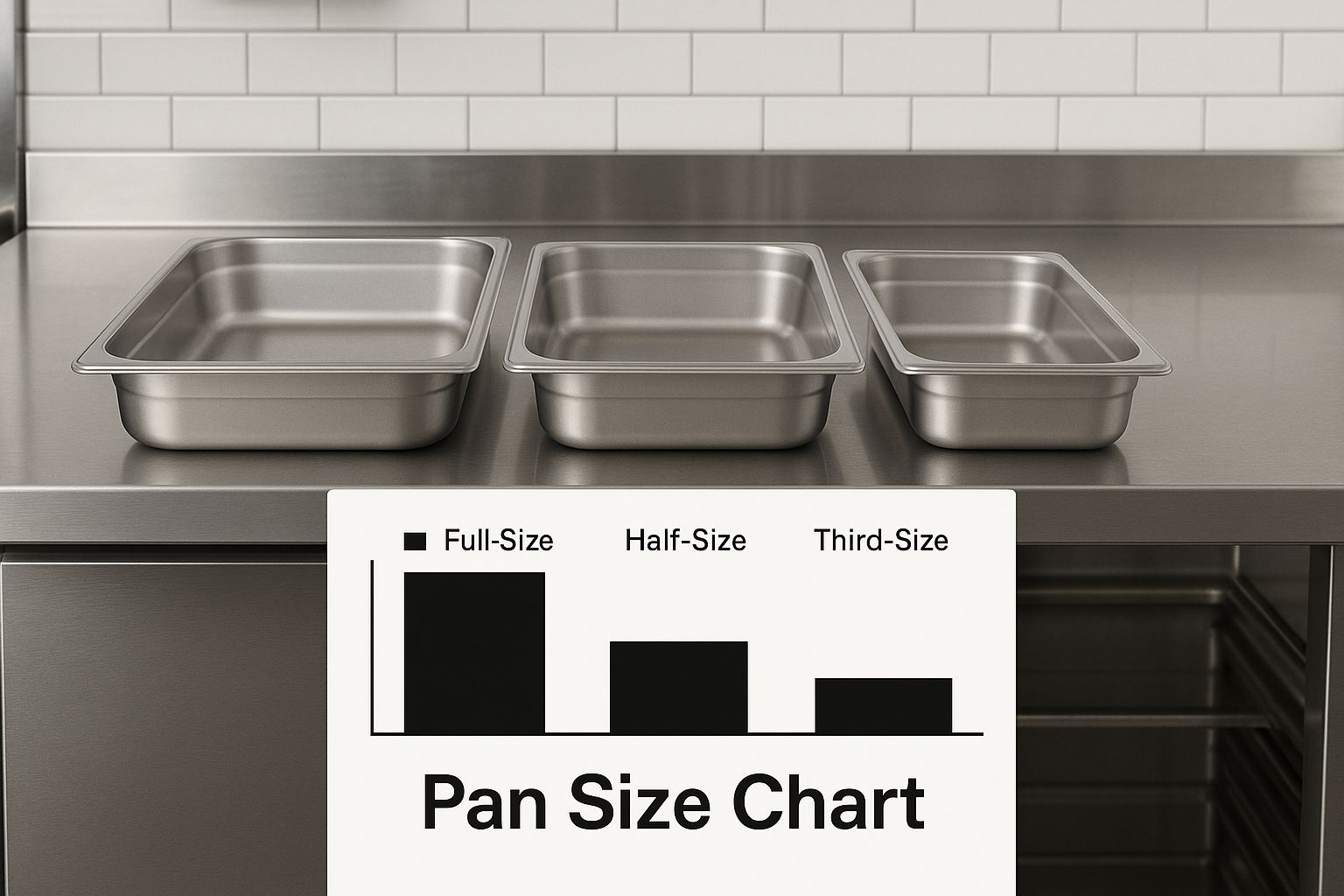 Infographic about hotel pan sizes chart