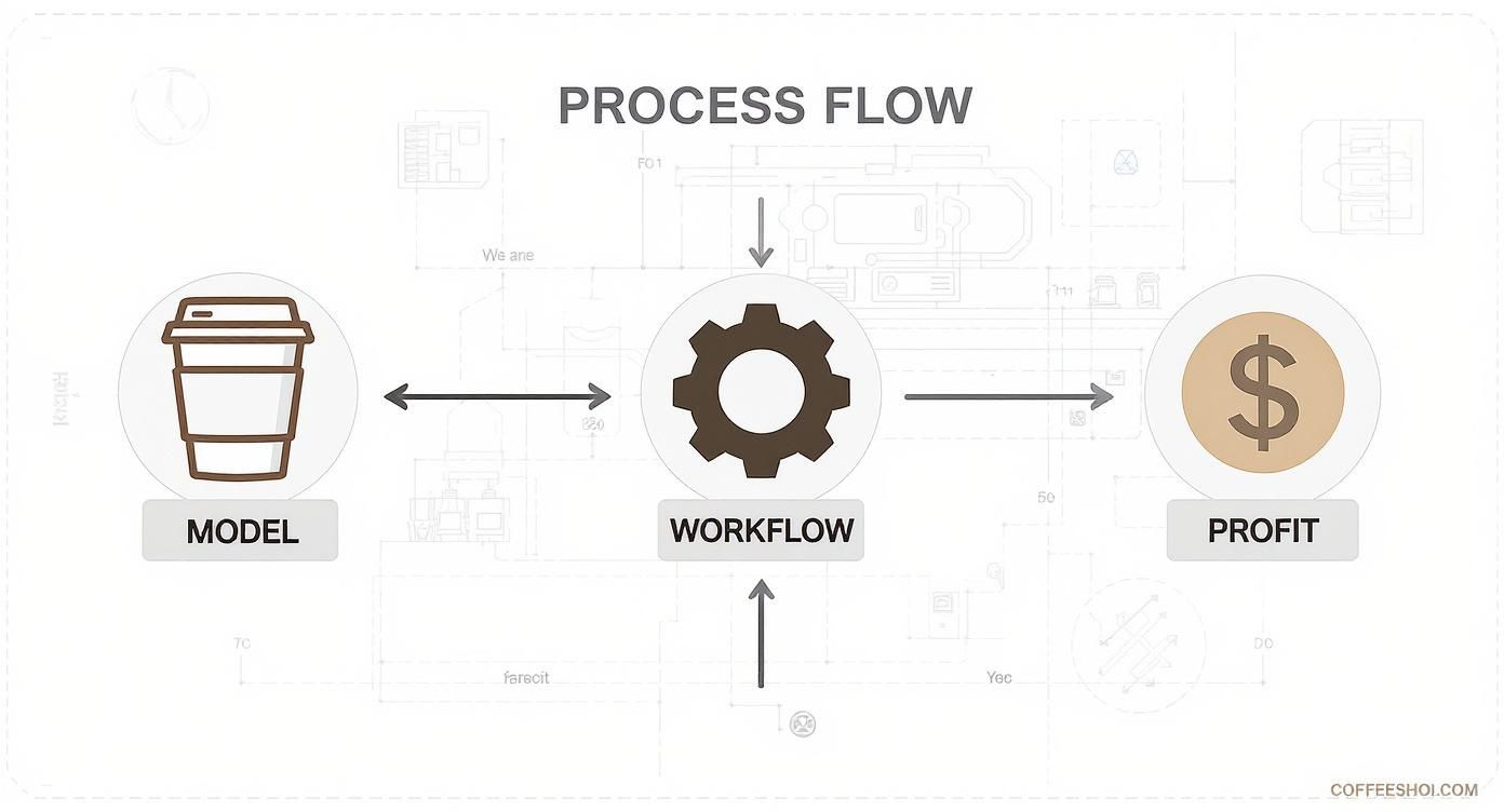 Infographic about coffee shop layout