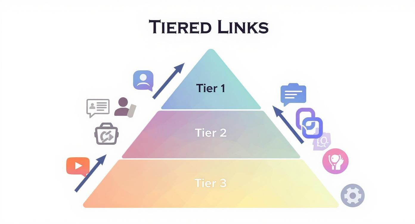 Infographic about tiered link building