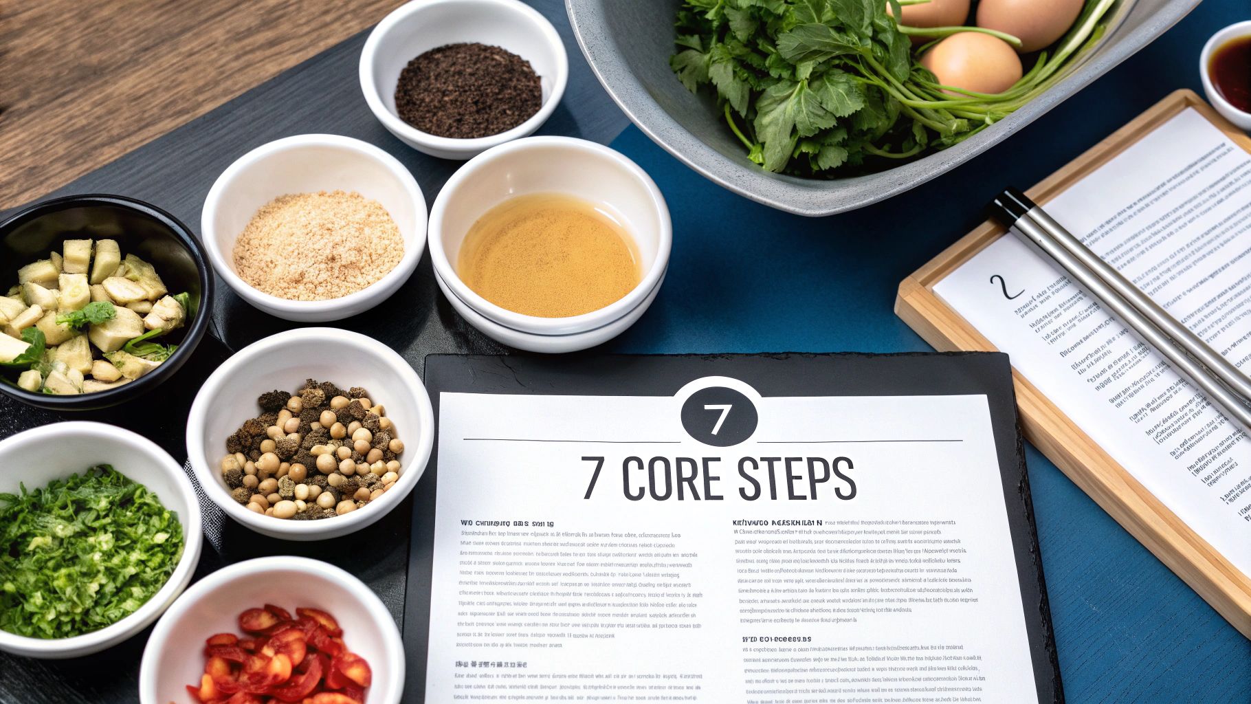 Chef reviewing a HACCP plan in a kitchen