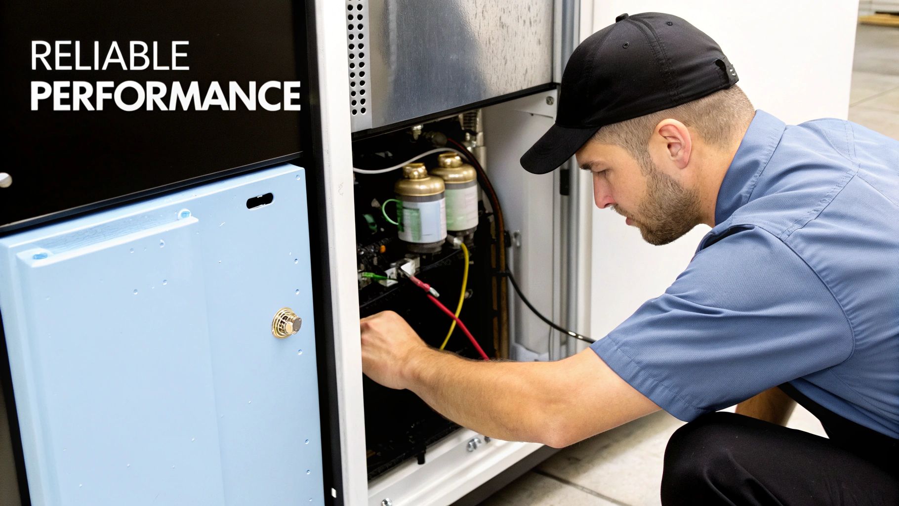 A skilled technician performing maintenance on complex electrical equipment for reliable performance.