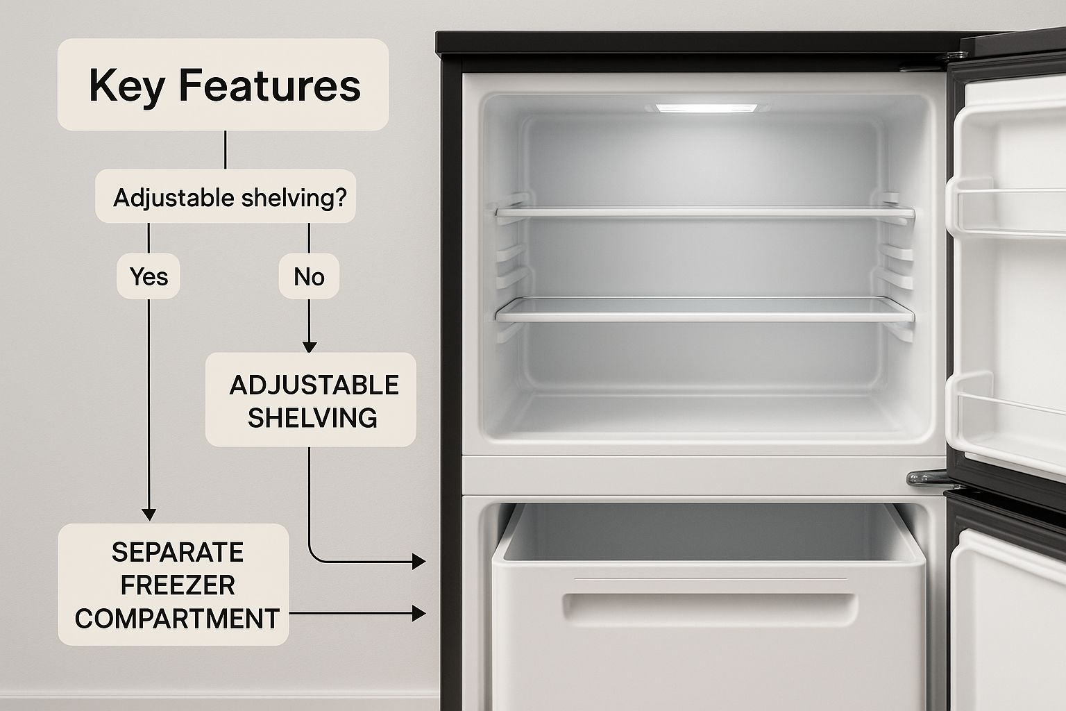 Infographic about undercounter refrigerator freezer combo