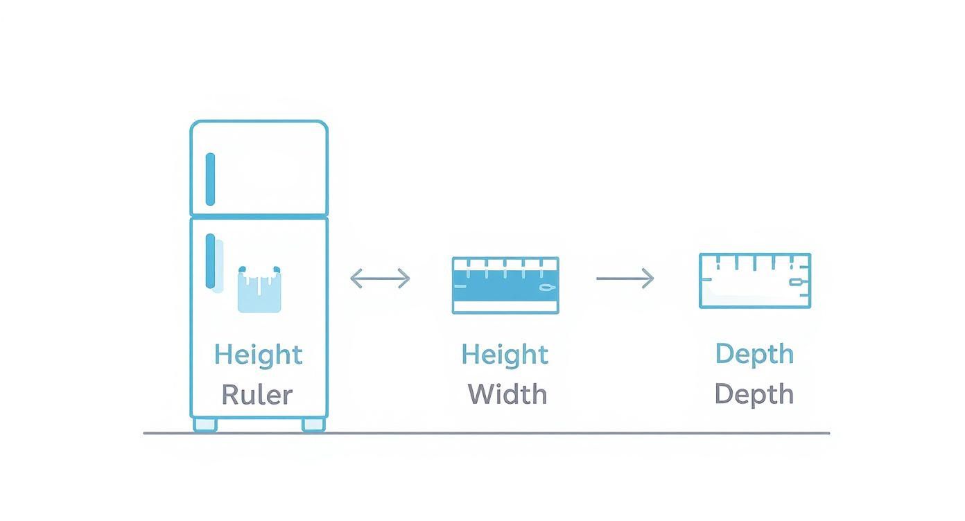 Infographic about under the counter refrigerator dimensions