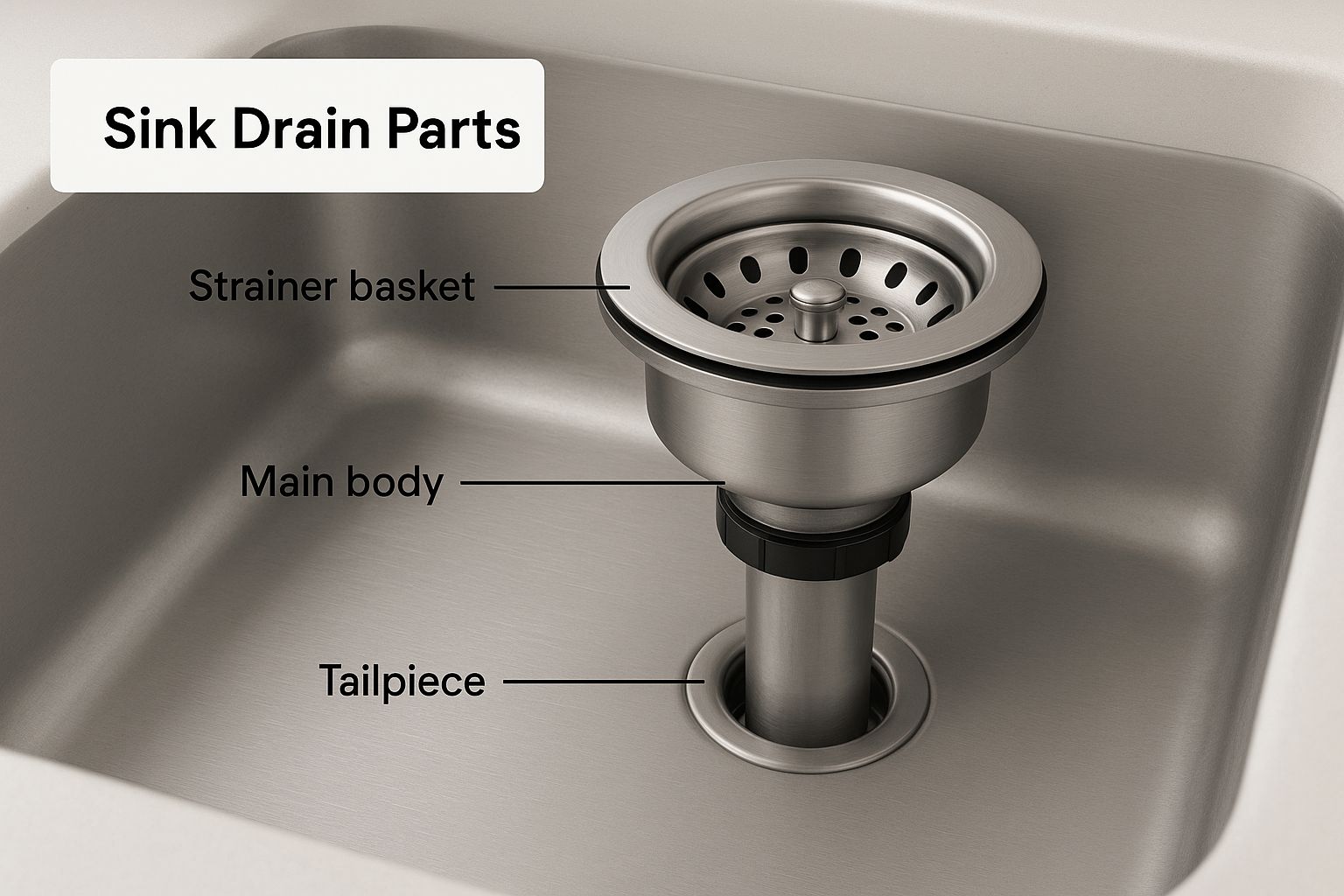 Infographic about stainless steel sink drain