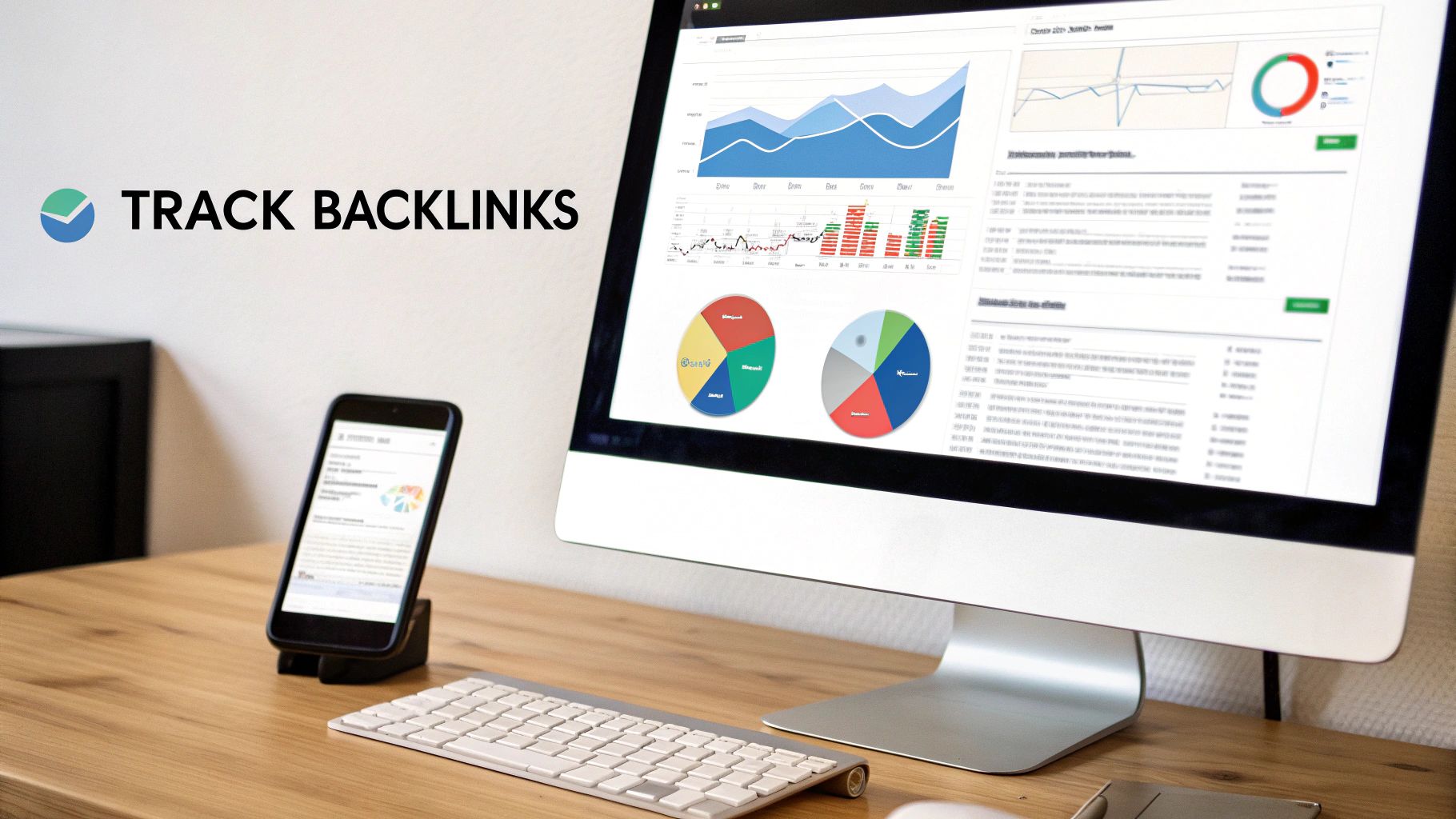 An image showing a person analyzing data on a computer screen, representing the use of SEO tools to track backlink success.