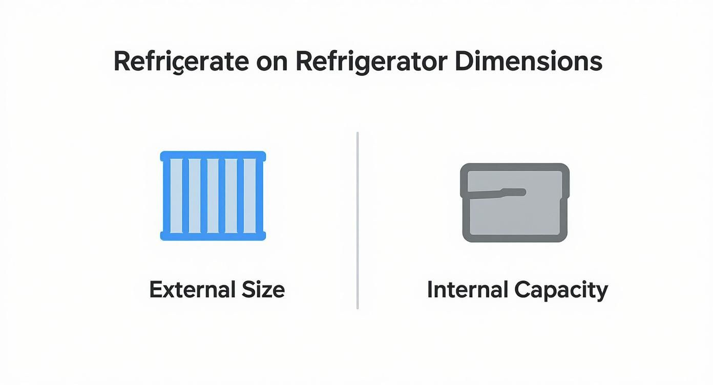 Infographic about commercial refrigerator size