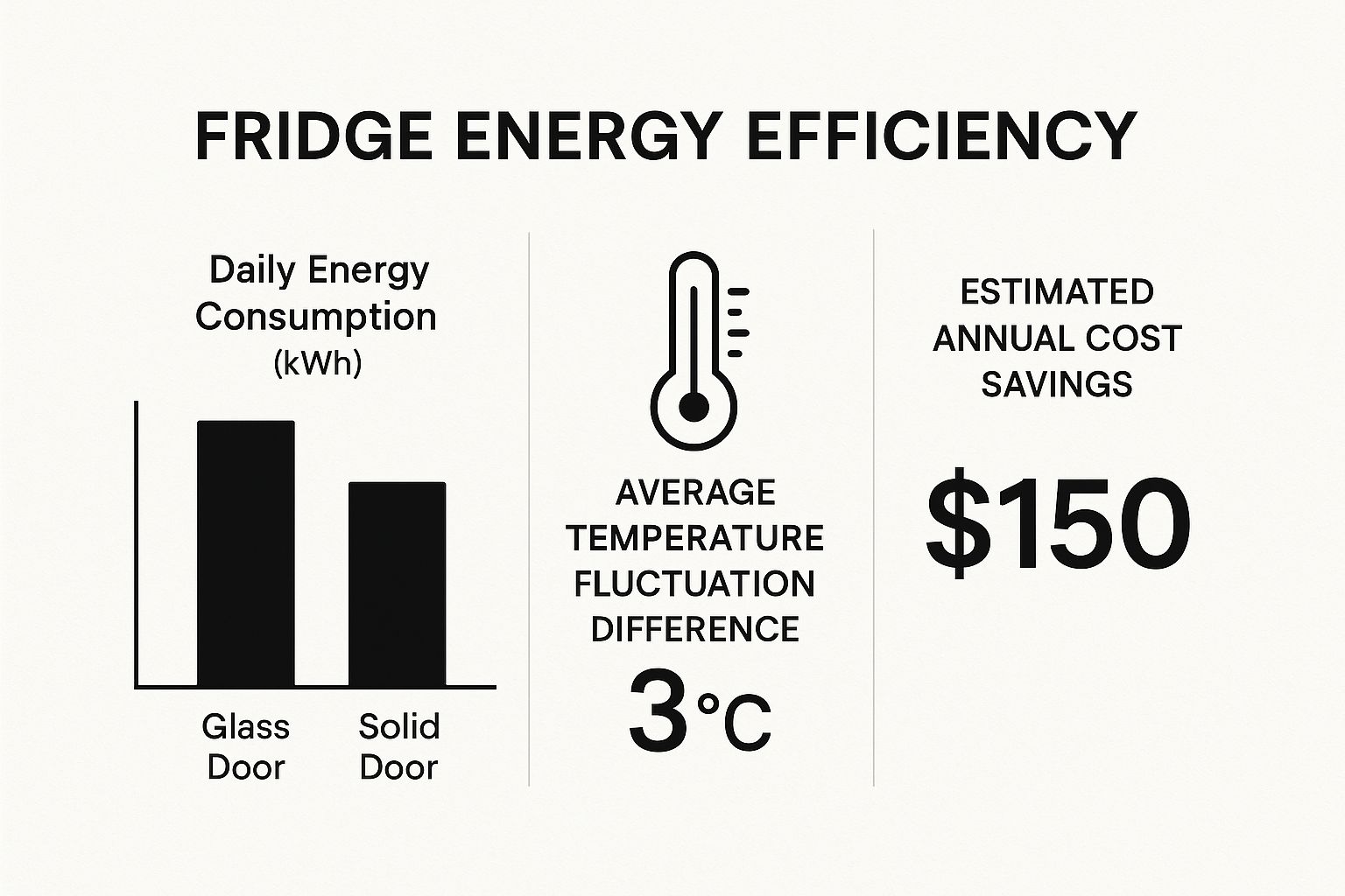 Infographic about glass door fridge