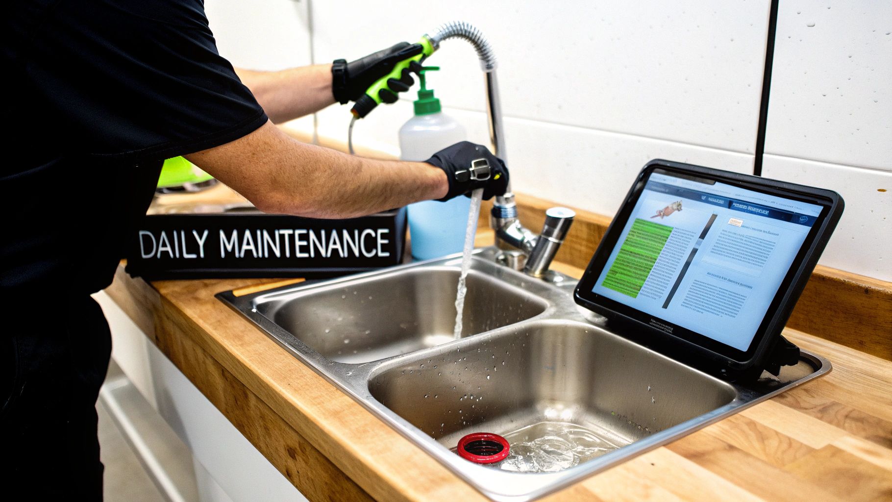 Routine sink cleaning