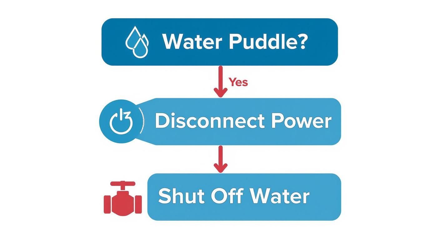 Infographic about ice maker water leak