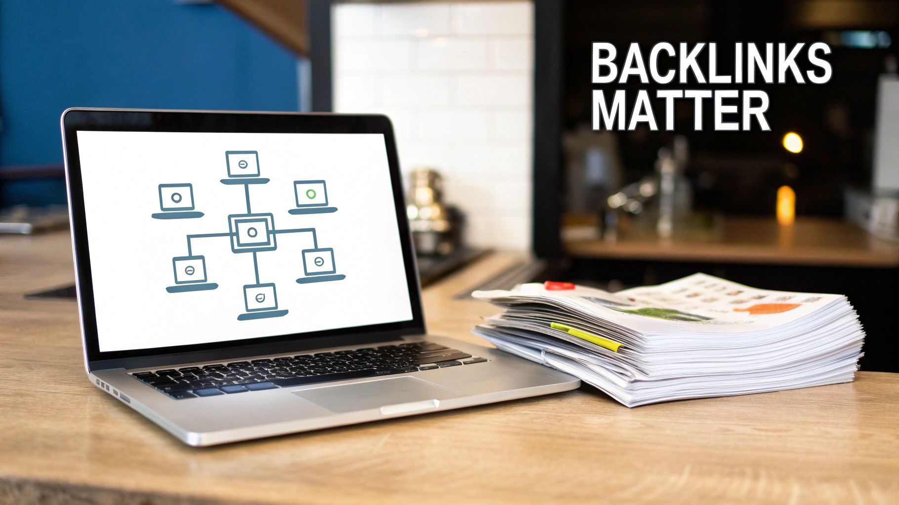 A person analyzing a network of connections on a digital screen, representing backlink analysis.