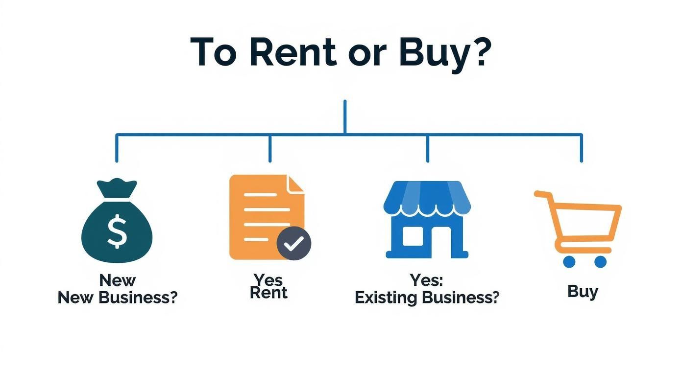 Infographic about restaurant equipment for rent