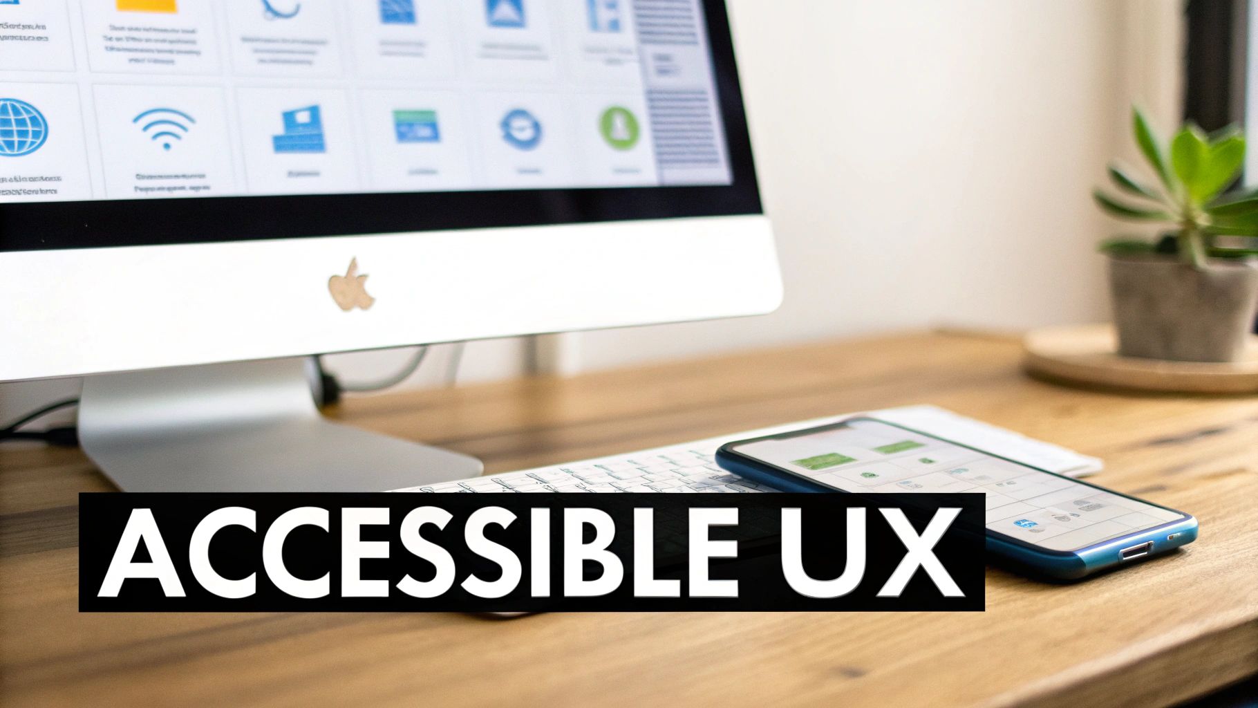 A person using a laptop with an accessibility icon on the screen, symbolizing an inclusive website audit.