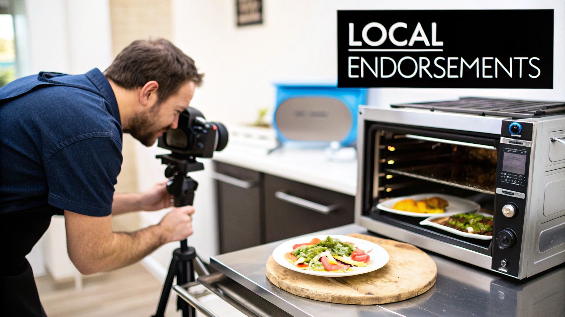 A chef seasoning a dish, symbolizing the precise and impactful nature of local link building.