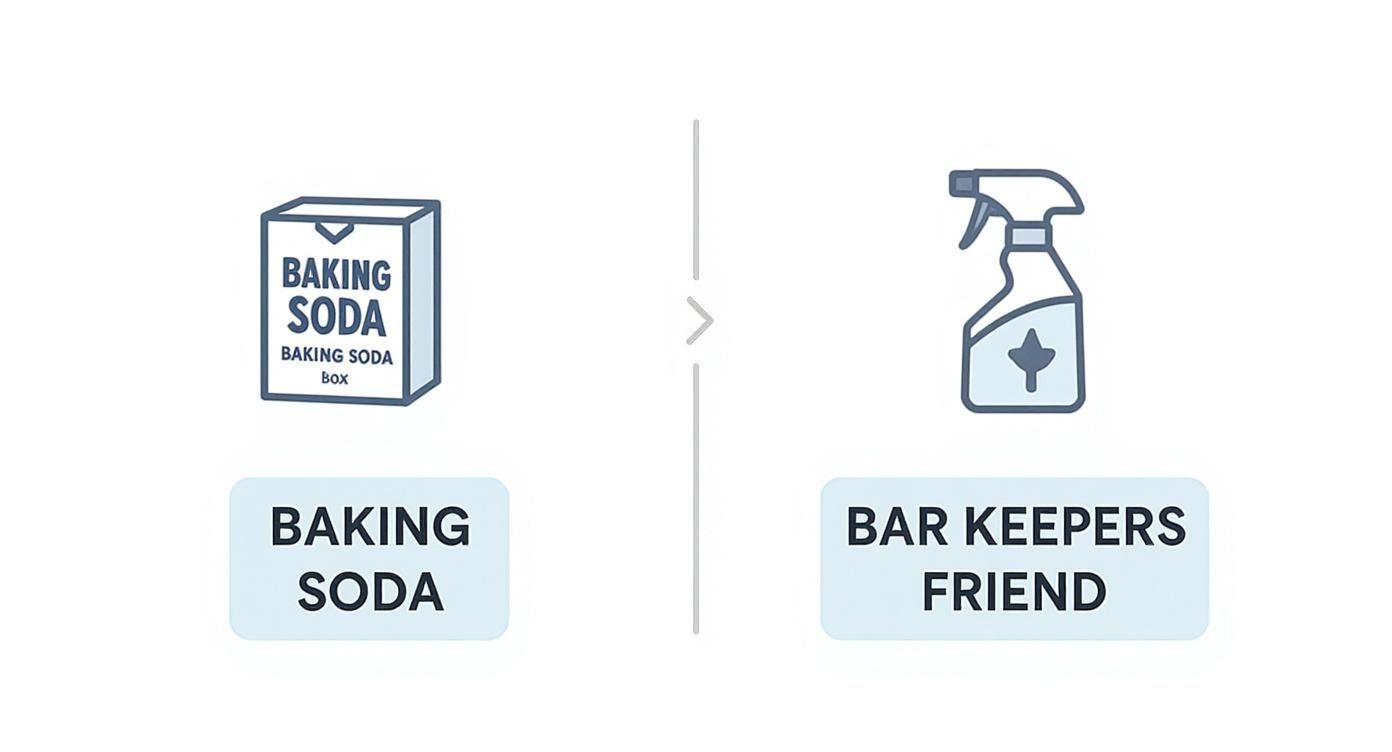 Infographic about how to get rust off stainless steel fridge