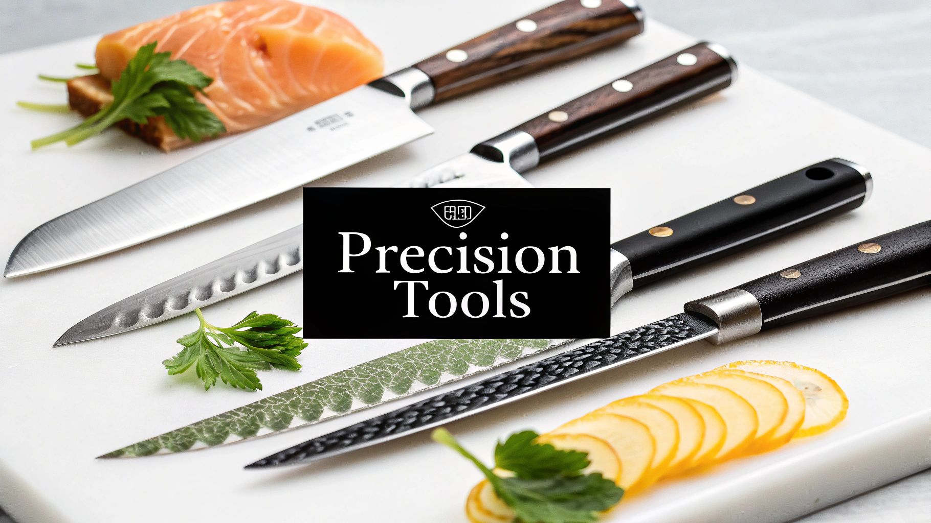 A chef using a paring knife for detailed fruit cutting