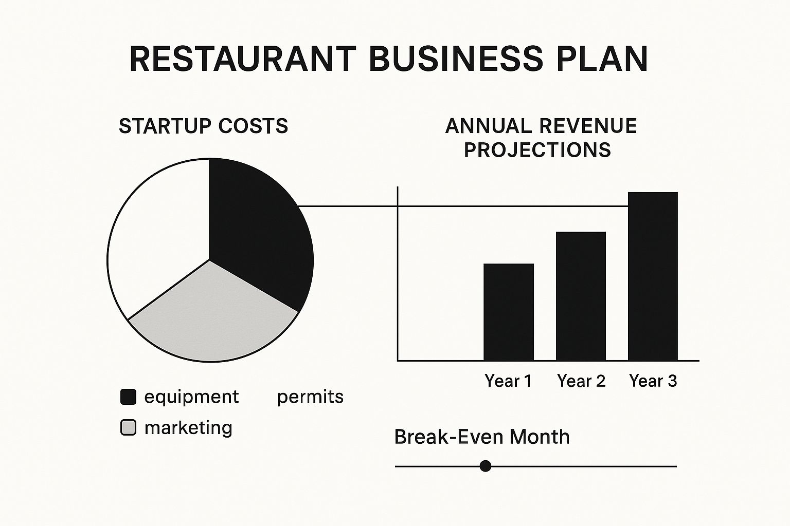 Infographic showing key data about 1. Business Plan Development and Financial Planning