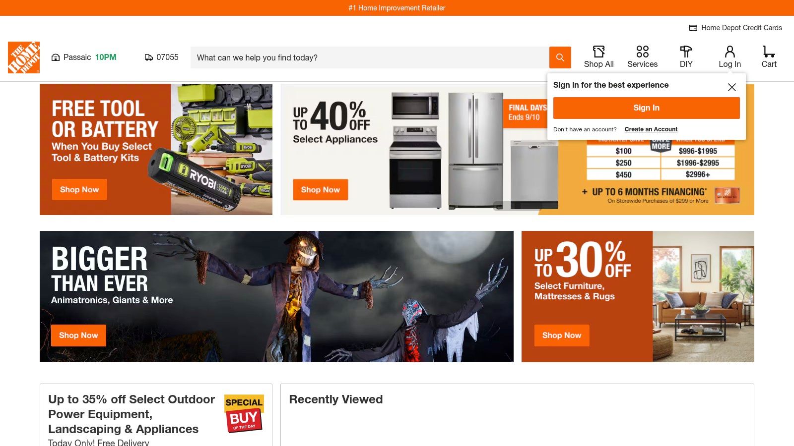 The Home Depot (Pro/Appliances online)