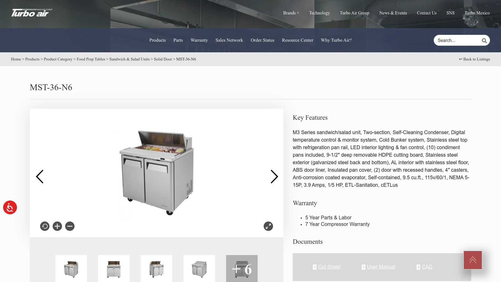 Turbo Air (manufacturer site)