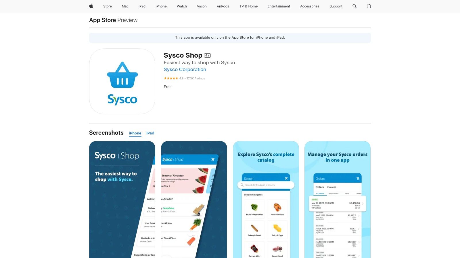 Sysco Shop