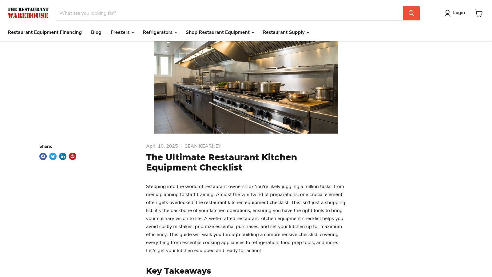 Restaurant Equipment - Restaurant Kitchen Equipment Checklist