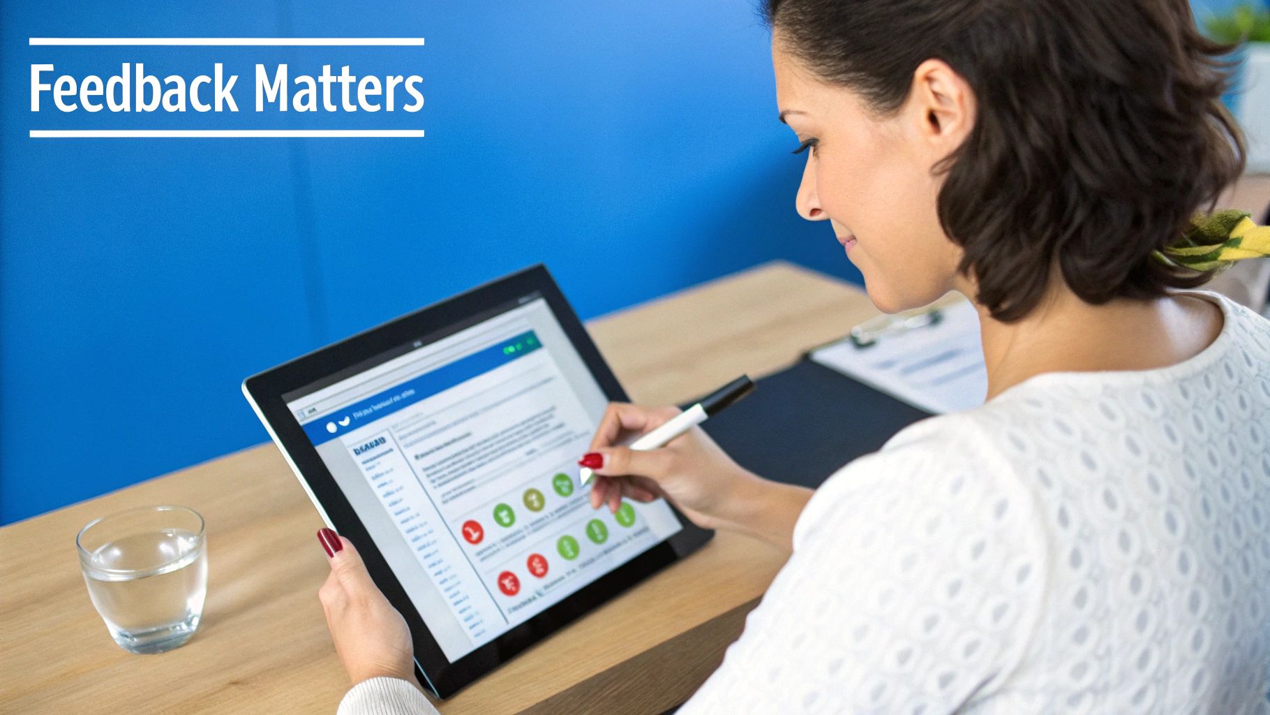 A business owner looking at a dashboard that consolidates customer feedback from various sources.