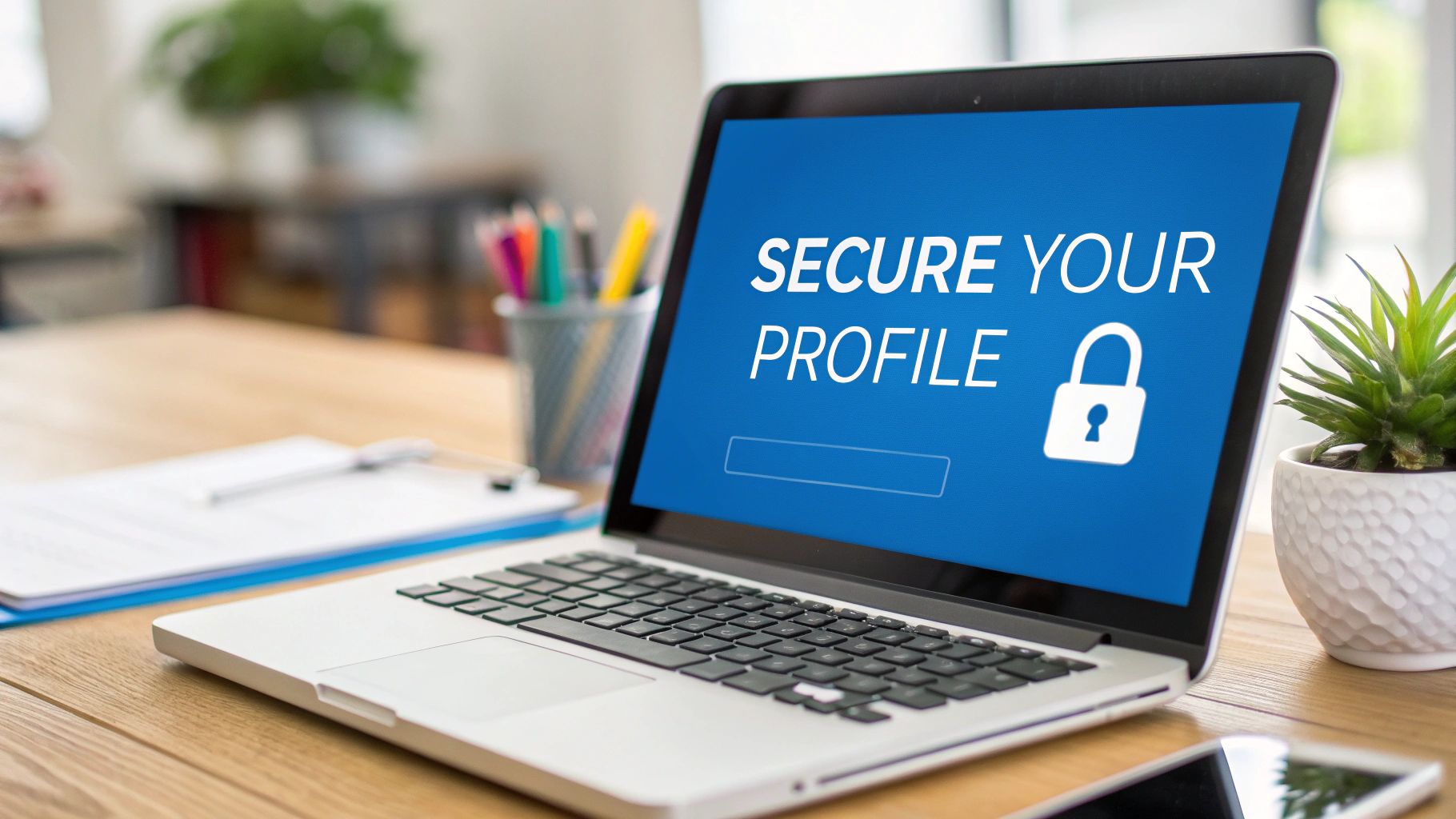 How To Claim A Business On Google That Is Already Claimed 3 A digital lock icon overlaid on a business storefront, symbolizing the protection of a Google Business Profile.