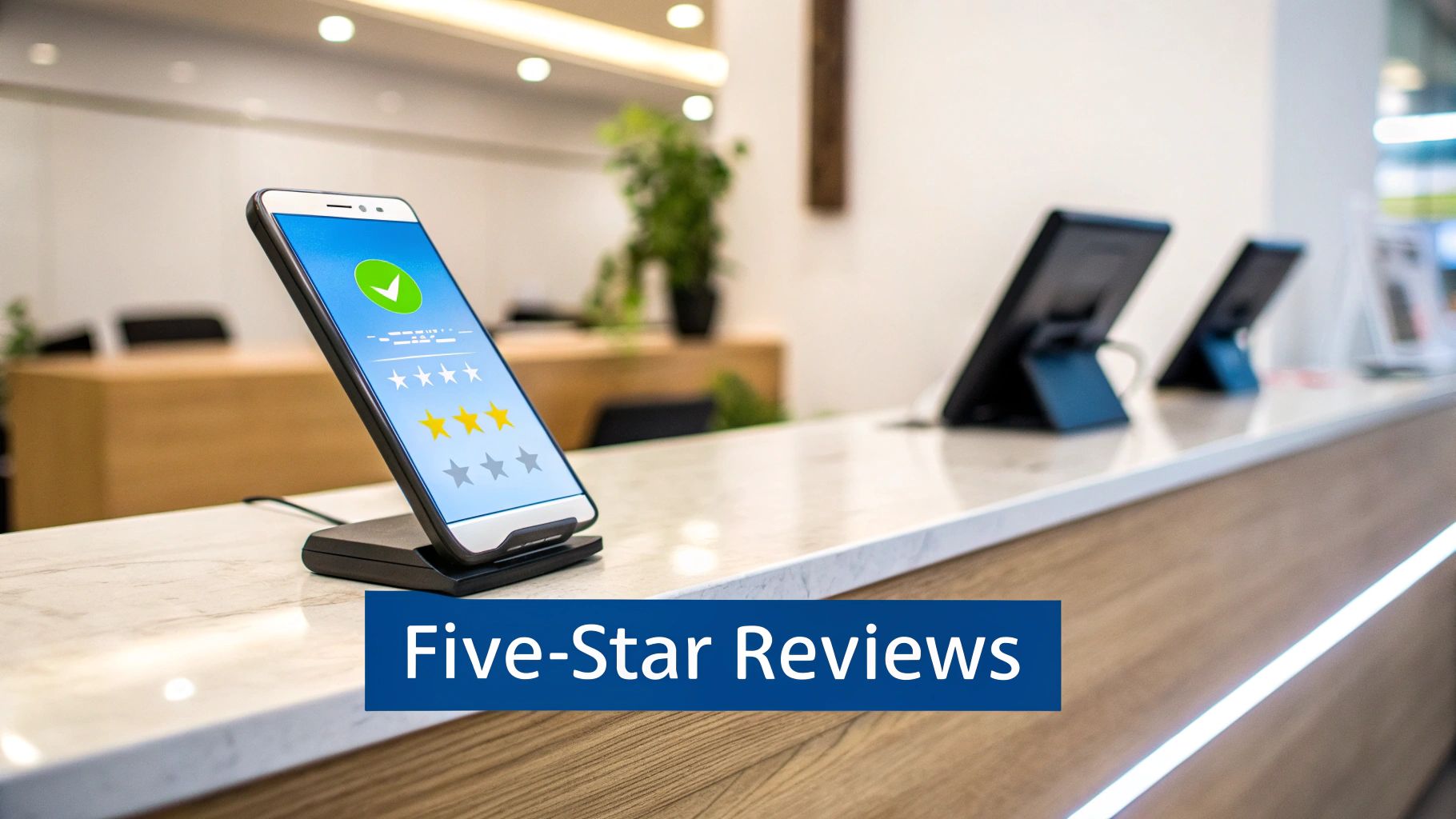 A smiling patient giving a thumbs-up in a modern, clean dental office.