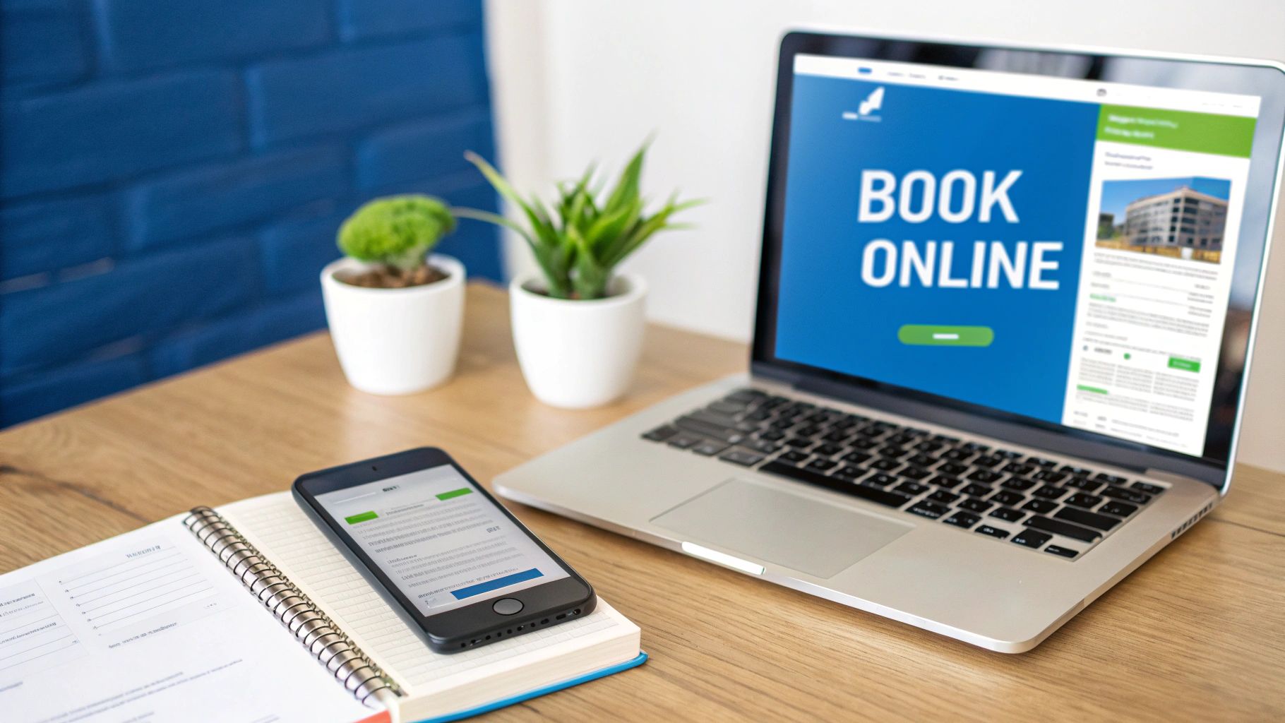 A user booking an appointment directly from a Google Business Profile listing on their smartphone.