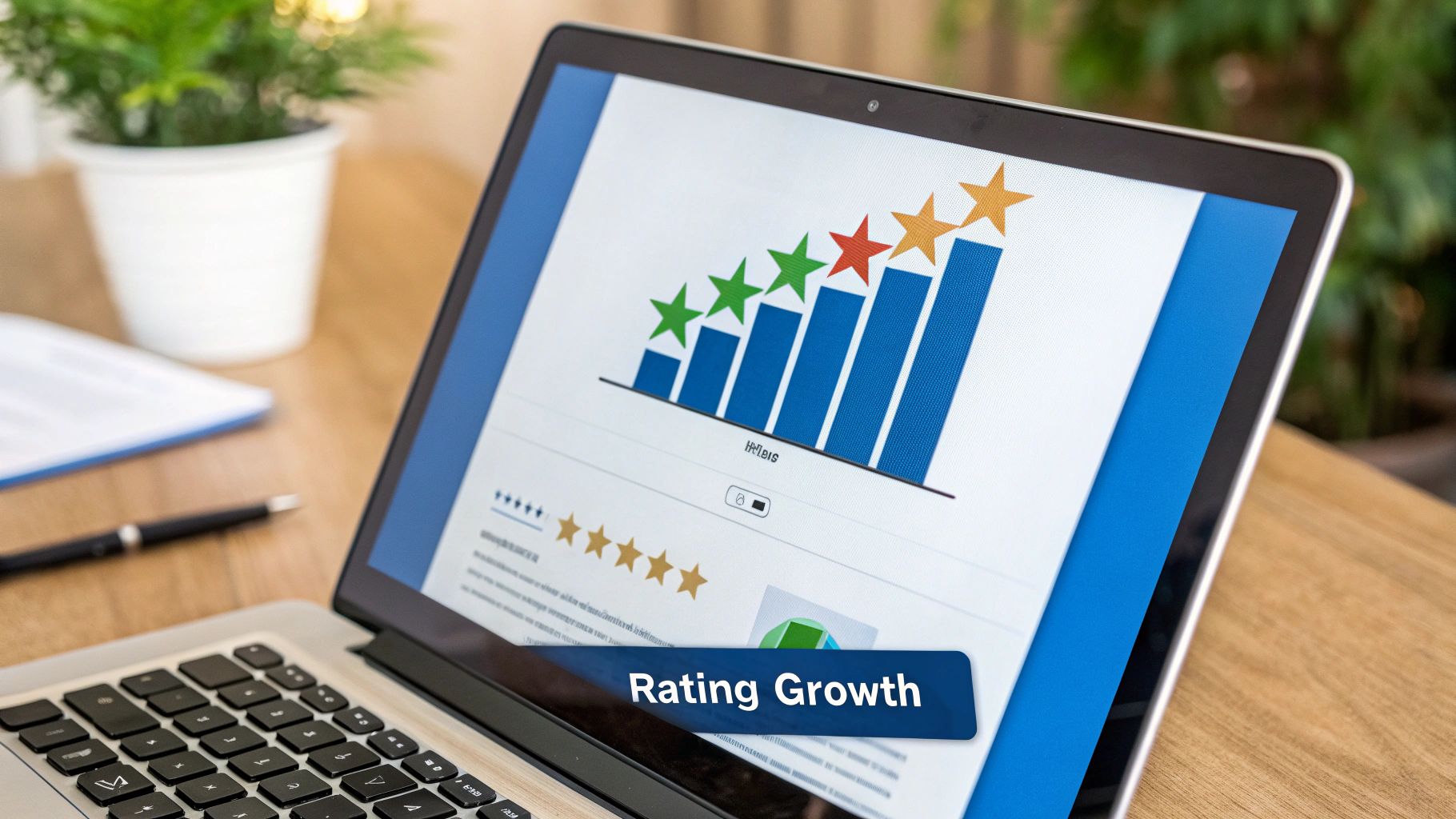 Multi-Location Review Management 2 A chart showing positive upward trends for revenue and customer satisfaction.