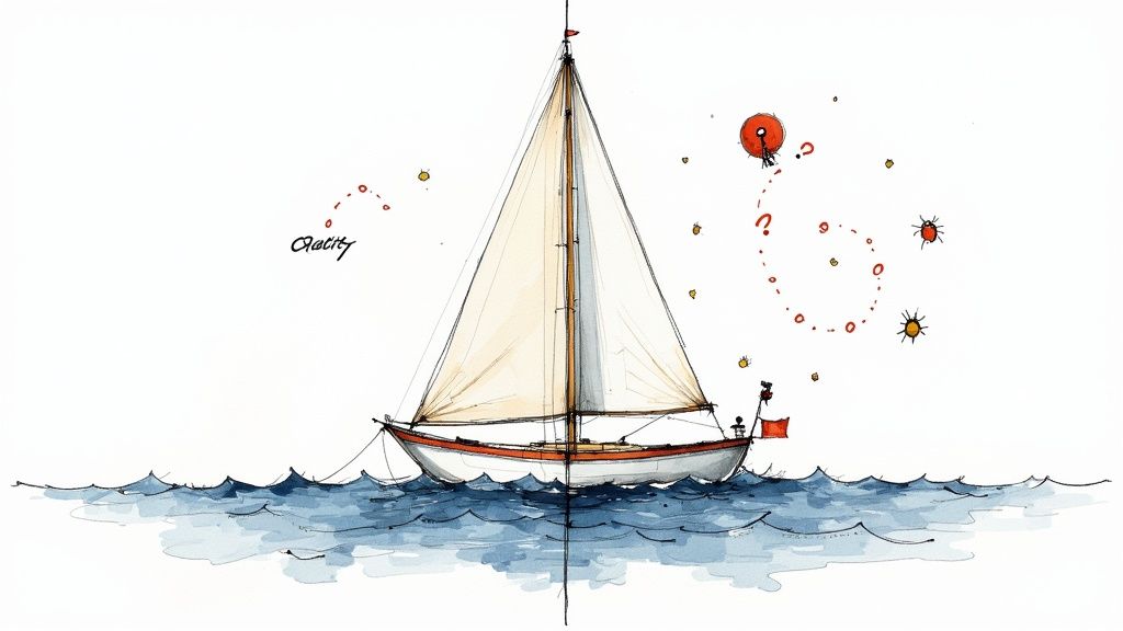 A person looking at a map, representing the guidance provided by a testing strategy.