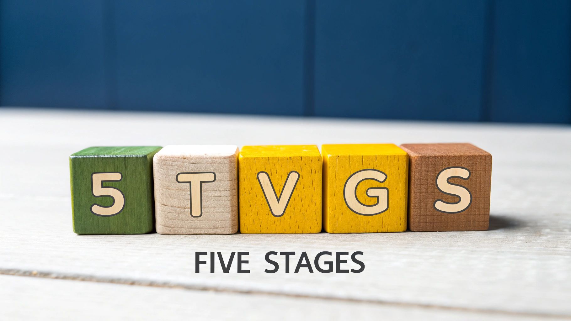 A visual representation of the five stages of the design thinking process: Empathize, Define, Ideate, Prototype, and Test, often shown in a circular or iterative flow.