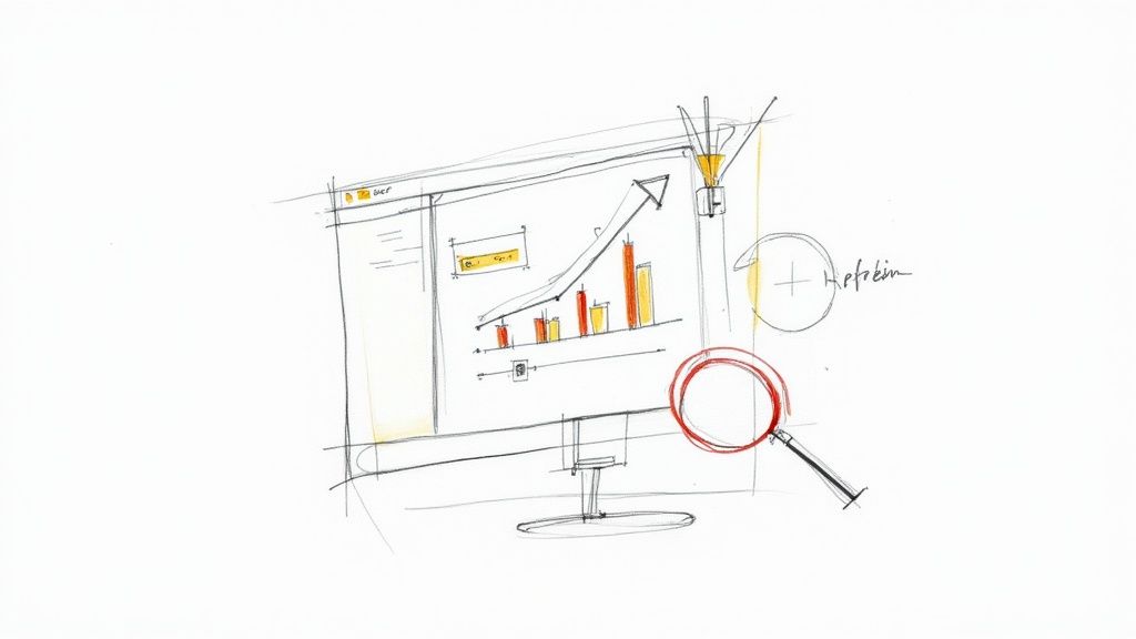 A sleek dashboard on a computer screen displaying charts and graphs, representing data-driven growth and performance tracking.