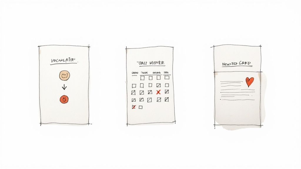 A smartphone screen displaying a nonprofit's app interface with clear calls to action.