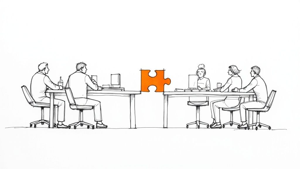 A team of IT professionals collaborating on a project, representing the concept of IT staff augmentation