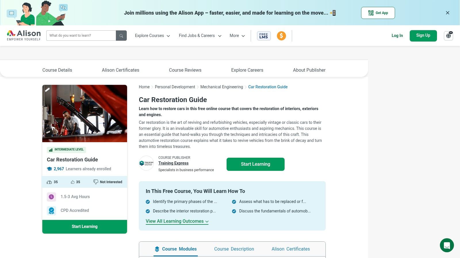 Alison – Car Restoration Guide