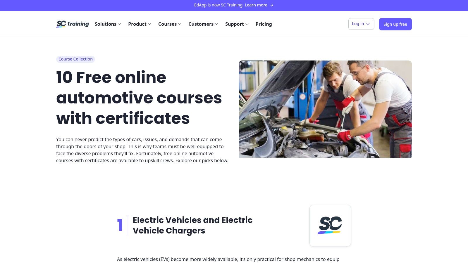 SC Training – Free Online Automotive Courses with Certificates