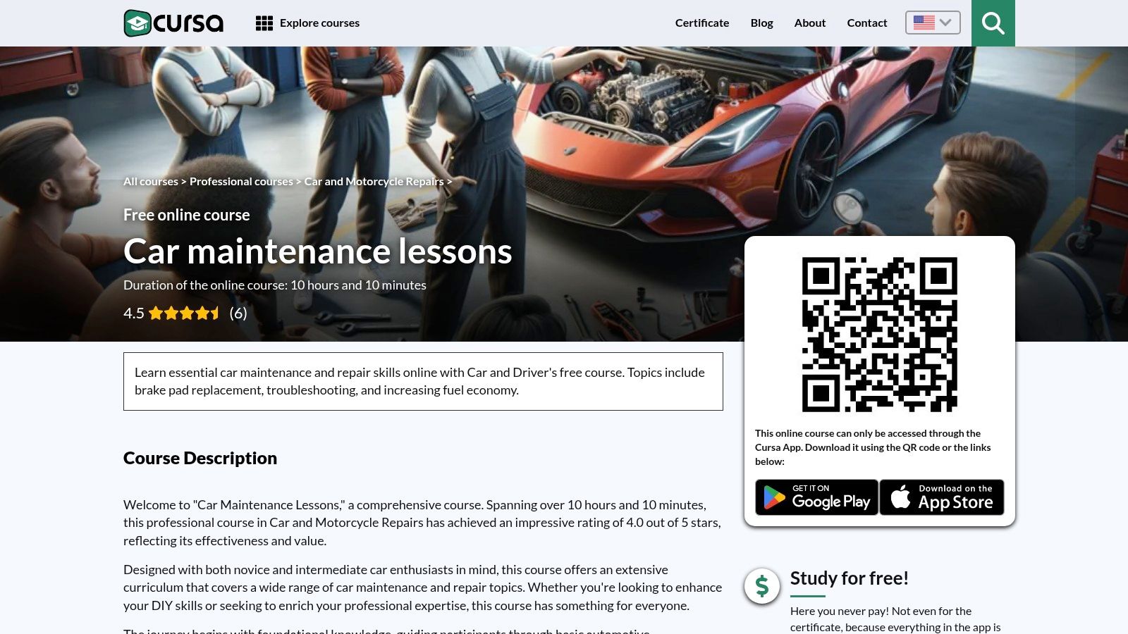 Cursa – Car Maintenance Lessons