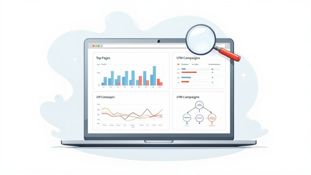 Swetrix dashboard showing various web traffic metrics