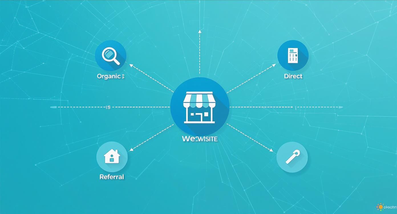 Infographic about web traffic sources