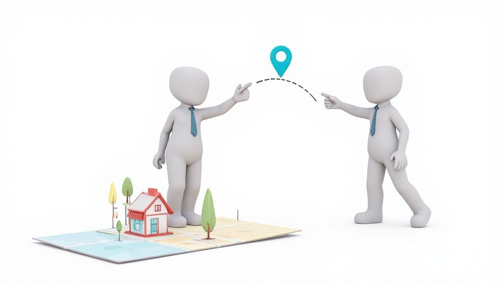 An abstract image with interconnected nodes, representing the flow of traffic from one source to another.