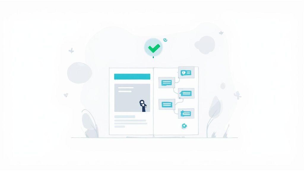 A person working on a laptop with code snippets on the screen